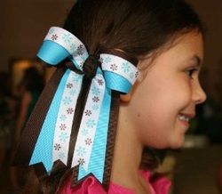 QingHan 12Pcs 7.5" Baby Girl Large Cheer Hair Bows Ponytail Holder Elastic 